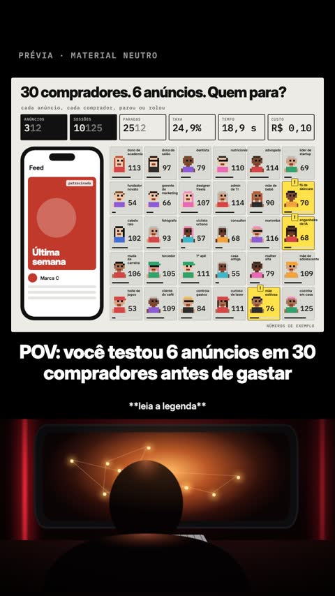 POV com painel ao vivo, estética padrão