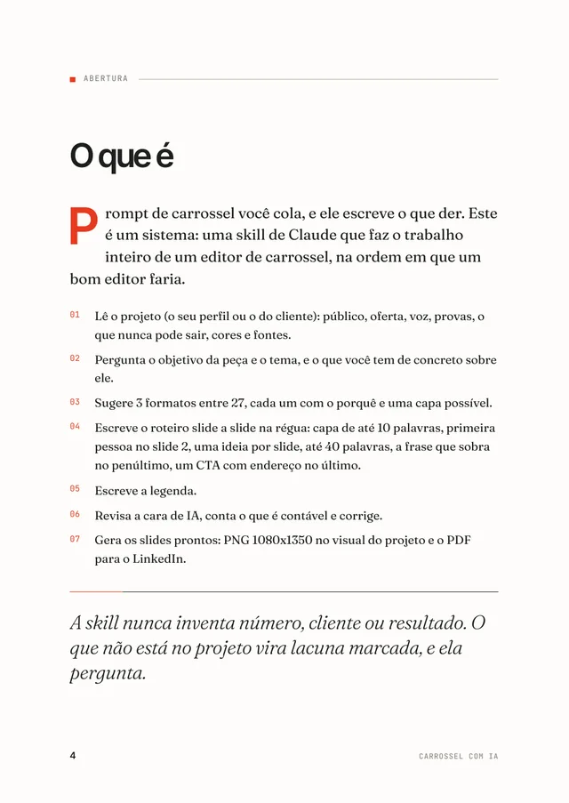Carrossel com IA, página interna 1 de 3