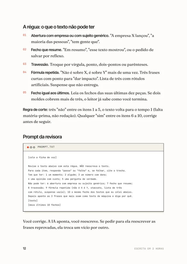 Escrita em 2 Horas, página interna 2 de 3