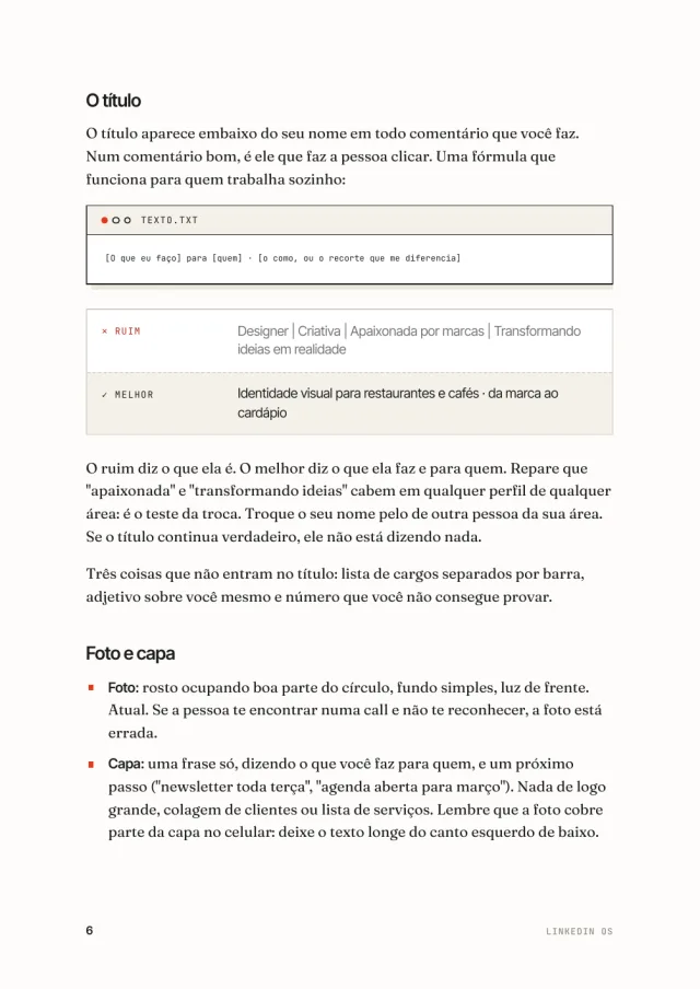 LinkedIn OS, página interna 1 de 3