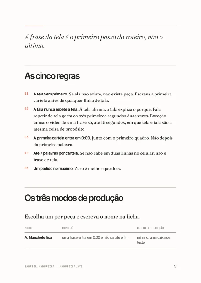 Roteiro de Reels em Blocos, página interna 1 de 3