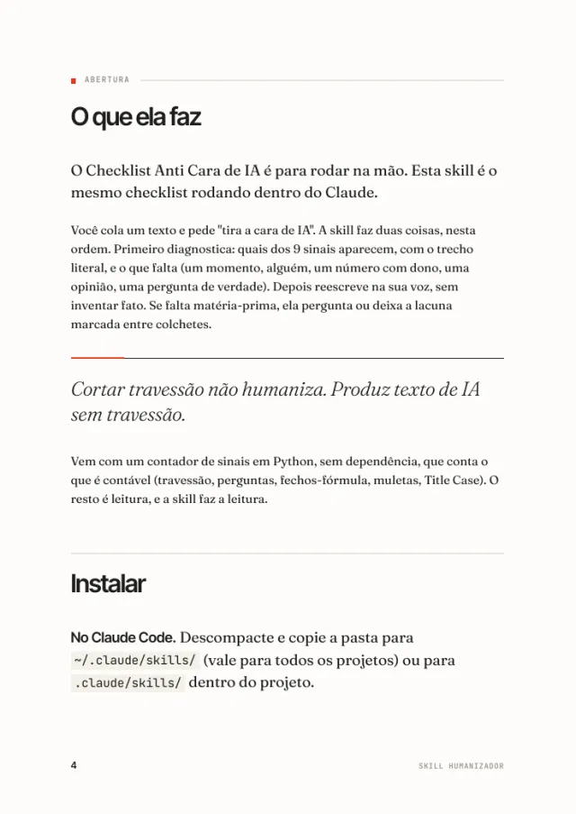 Skill Humanizador, página interna 1 de 3